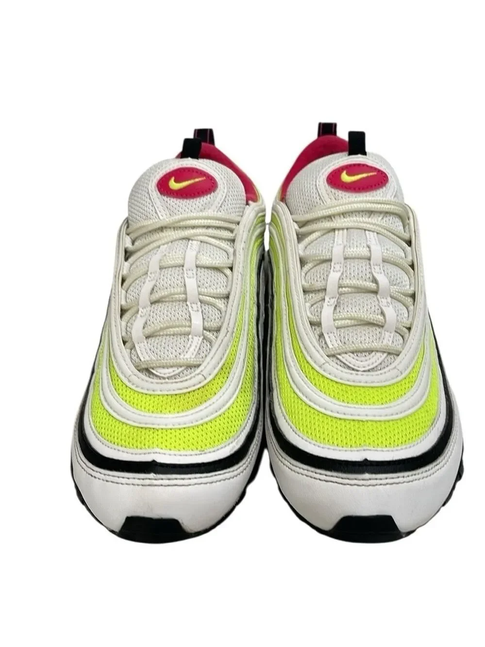 Nike Air Max 97 Men White/Volt/Pink Running Sneaker Shoes Size US 11